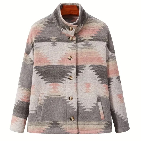 🌵Aztec/Tribal Pattern Western Jacket - Timeless Vintage Long Sleeve Jacket - Picture 7 of 13